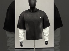 Custom Vintage Streetwear Doppelschicht langärmiges T-Shirt