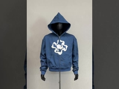 Custom 500 gsm Puff-Druck Schwergewichts-Zip-Up-Hoodie