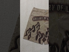 Custom 2025 Neue Kurzhosen Jorts Straßenbekleidung Hohe Taille Vintage Stein Waschen Strass Baggy Übergröße