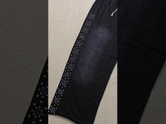 Custom Jogger Schweißhosen Großbaumwolle Französisch Terry Gerade Beine Sackige Säure Waschen Flared Rhinest