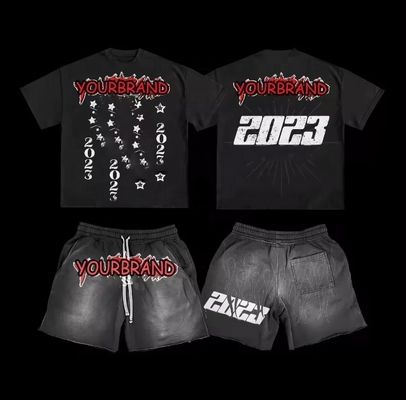 kaufen Custom Vintage Washed Graphic Tank Top und Sweat Shorts für Männer mit Digitaldruck online manufacture