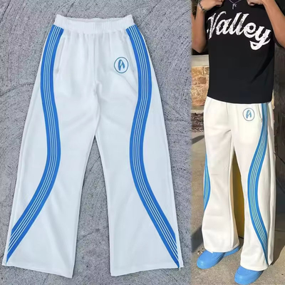 kaufen Straßenkleidung für Männer Streifen-Sweatpants 100% Baumwolle Breitbein-Flare-Sweatpants online manufacture
