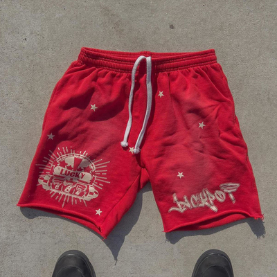 kaufen Elastige Hohe Taille für Männer Rohhem Wasch-Baumwollshorts mit benutzerdefinierter Sonnenfade-Säurewaschung online manufacture