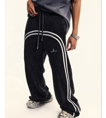 kaufen Straßenbekleidung auf Wunsch Baumwolle Französisch Terry Stapelte Flare Sweatpants Jogger mit Säure Waschen online manufacture