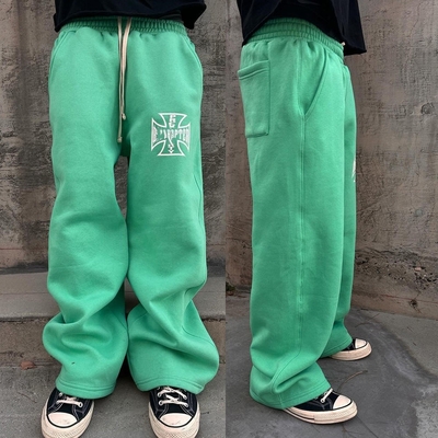 kaufen Street Style Custom Logo Säure Waschen Sweatpants mit breiten geraden Bein online manufacture