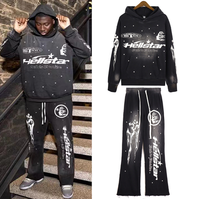 kaufen 100% Baumwoll-French Terry-Tracksuit für Männer mit rohem Hem-Schnitt und Säurewasch-Finish online manufacture