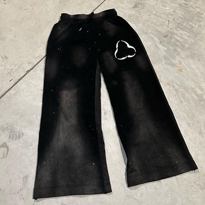 kaufen Frühlingszeit Herren Strass-Hosen Custom übergroße Säure gewaschen Schnitt und Nähen Sweatpants online manufacture