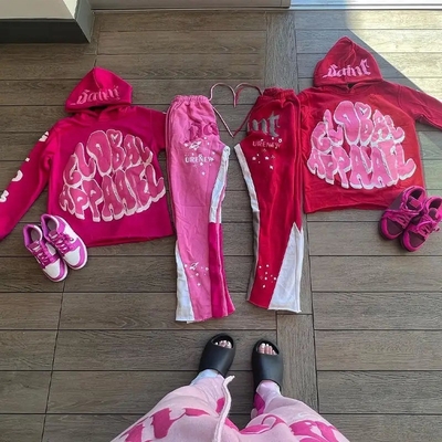 kaufen Halsband Custom Hooded Frauen Y2k Sweatshirt mit Zip Up Design und Flare Sweatpants Set online manufacture
