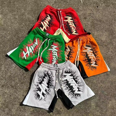 kaufen Custom Baumwolle Straßenbekleidung Jogger Baggy Säure Waschen Puff Druck Casual Plus Size Schweiß Shorts online manufacture
