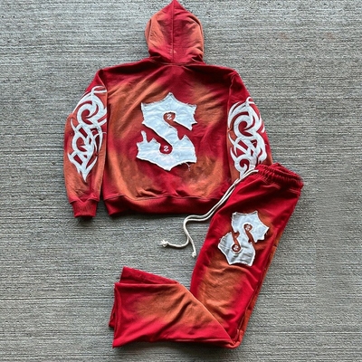 kaufen Farbenfrohe Stickerei Logo 2 Stück Jogger-Sets Aufgeblasene Sweatpants online manufacture