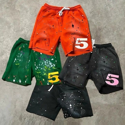 kaufen Gewaschenes französisches Terry Raw Hem Cut Edge Hip Hop Vintage Distressed Acid Männer-Schweißshorts online manufacture
