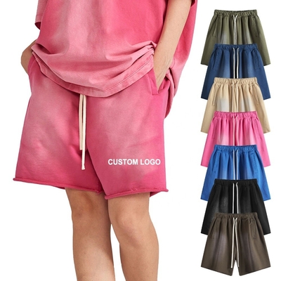 kaufen Sonnenfade, gewaschen, 3D-gedruckt, Shorts, Vintage, Steinsäurewasch, 100% Baumwolle, Männershorts online manufacture