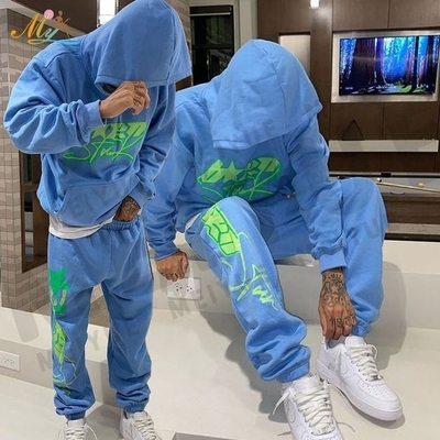 kaufen 4xl 5xl Geschlecht spezifischer 3D Puff Druck Kapuzenanzug Trainingsanzug Männer Jogger Set Männer Stil online manufacture