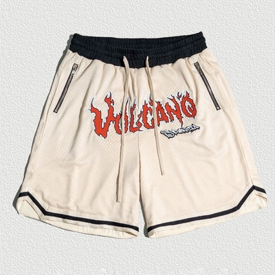 kaufen Vintage Stickerei Polyester Gym Basketball Atemberaubende Mesh Shorts mit Ziehseile online manufacture