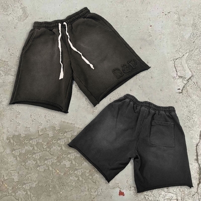kaufen Schwergewichts-Pflaster, Säurewasch, Vintage-Baumwoll-Jogger-Schweißshorts in Herrengröße online manufacture