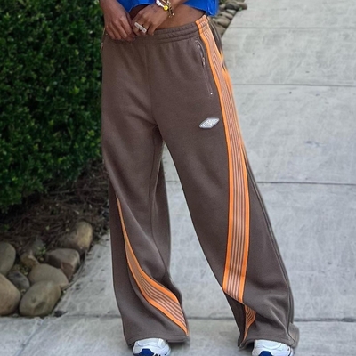 kaufen Streetwear Casual Baggy gestreifte breite Beinhosen für Männer Leichtgewichts-Sweatpants online manufacture