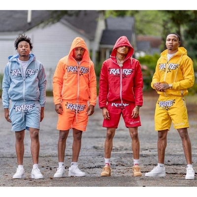 kaufen Sommer Casual Männer reflektierende Trainingsanzüge mit Custom Logo Druck Hoodie und Shorts online manufacture
