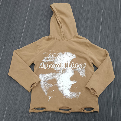 kaufen S-6XL DTG-Druck-Hoodies Übergroße französische Terry-Baumwoll-Hoodie mit Distressed Ripped online manufacture