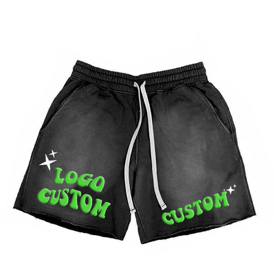 kaufen Custom Screen Puff Printing Männer Schweißshorts in Säure Waschen Straßenbekleidung Hip Hop Stil online manufacture