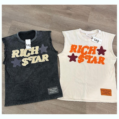 kaufen Männer-Hip Hop 100% Baumwoll-Säure-gewaschener Ärmelloser Tank Top mit Custom Logo Stickerei online manufacture