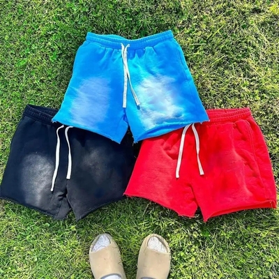 kaufen Längenshorts Schwergewichts-Französisch Terry Custom Schwarz Plus Größe Sonne verblasste Schweißshorts online manufacture