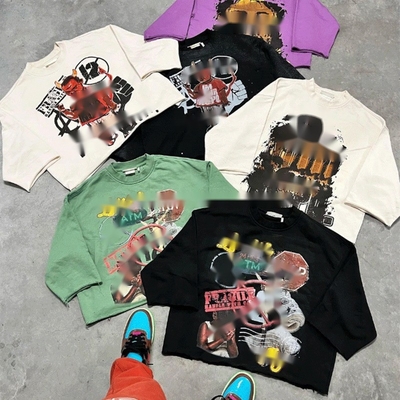 kaufen T-Shirts mit langen Ärmeln, geschnittenes Gymnastik-T-Shirt, Schwergewicht, Drop Shoulder, Box-T-Shirts, benutzerdefiniert online manufacture