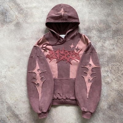 kaufen Männer/Frauen/Unisex Custom Vintage Säure gewaschen Zwei Farben Block Nähen Oversized Boxy Hoodie online manufacture