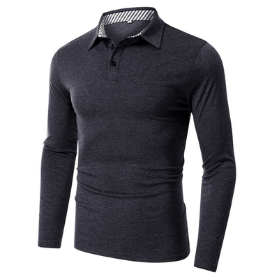 kaufen Custom Printed Long Sleeve Polo Shirts 100% Baumwolle für Herren Polo Individualetiketten online manufacture