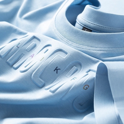 kaufen Custom 3D Embossed Logo Mercerized Baumwoll-T-Shirt für Männer in farbenfrohen oder Menge 1000 online manufacture