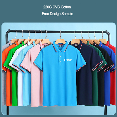 kaufen Seidenbildschirmdruck Custom Logo Feste Farbe Klarfarbe Leere Prime CVC Baumwolle Polo Shirts online manufacture