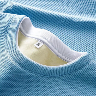 kaufen Kragen O-Hals Custom Männer Fleece Dicke warmes T-Shirt mit weichen Baumwolle und Slim Fit online manufacture