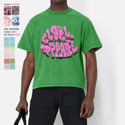 kaufen Vintage-T-Shirt für Männer und Frauen, gewaschen, Sommer 2024 mit dickem Hals, geschnitten, roh, geschnitten online manufacture