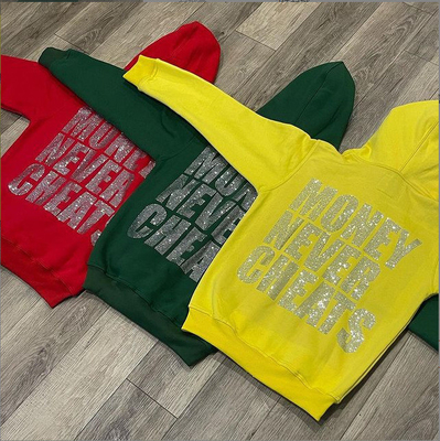 kaufen 800 Gramm Stoff Gewicht Hoodies Custom übergroße Polyester Baumwolle Bling String Hoodie online manufacture