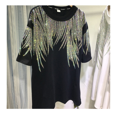 kaufen Personalisierte Strass-T-Shirts Frauen-Grafik 300gm Baumwolle Kurzärme online manufacture