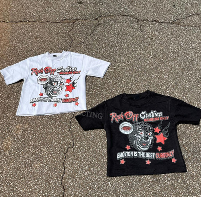 kaufen 1000 Custom Baumwolle Runder Hals Hip Hop Grafik T-Shirt Y2k 3d Druck Säure Waschen Übergroße Schwergewicht Schnitt Boxy T-Shirt Männer online manufacture
