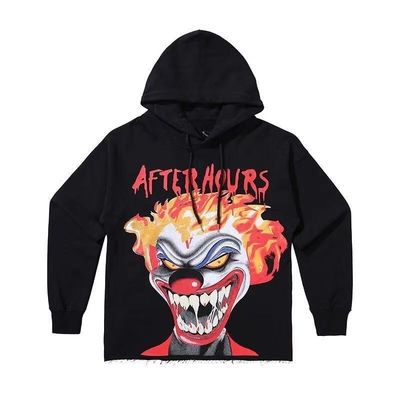 kaufen schwarze grafische Hoodies Männer Frauen Druck Französisch Terry Baumwolle Schwergewicht Schnitt Hoodies online manufacture
