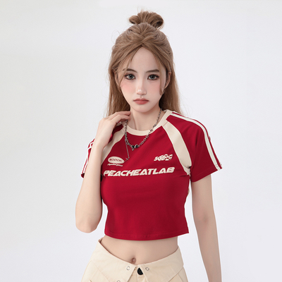 kaufen Gewebte T-Shirts im Stil Y2K Custom Vintage Girls Letter 3D Screen Puff Print online manufacture