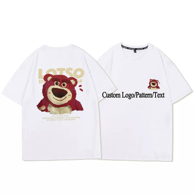 kaufen Erdbeerenbär Weiß Frauen T-Shirt 95% Baumwolle Kurzärme Locker gedruckt Oversized Tee online manufacture