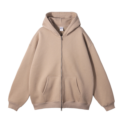 kaufen Herbst-Winter Suede 350G Doppelkopf-Zipper-Hoodie Cardigan-Zip-Hals-Sweatshirt online manufacture