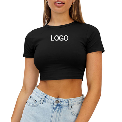 kaufen Y2K Ladies Club Kurz Tank Top Mehrfarbiger O-Hals Baumwolle Leere Fitness-T-Shirt Slim Crop Top Frauen online manufacture