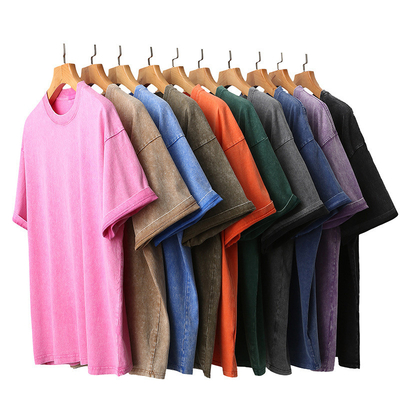 kaufen Waschen Vintage Leerwäsche T-Shirts Männer Säure Waschen T-Shirt Frauen online manufacture