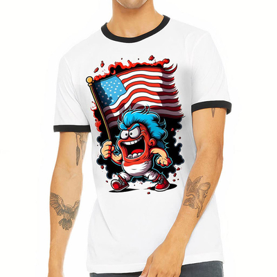 kaufen Geschwindiges Versand. Custom Ringer T-Shirt mit schwerem Rippenhals und 100% Baumwolle. online manufacture