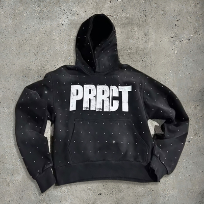 kaufen Übergroße Strass-Custom-Hoodies Jacke für Männer Strass-Bildschirm Französisch Terry Vintage Sonne verblasst Schnitt Box online manufacture