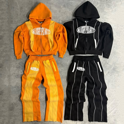 kaufen Schweißanzüge mit Farbblockade Patchwork Hoodie und Sweatpants Set Schwergewichts-Sportanzüge für Männer Frauen online manufacture