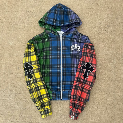 kaufen 100% Baumwolle Terry Säure Waschen Stickerei Not Gezwungen Zip Up Hoodie für Männer/Unisex im Frühjahr/Herbst/Winter Streetwear online manufacture