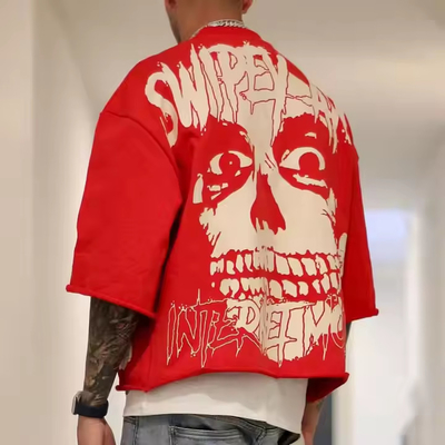 kaufen Maßgeschneiderter Grafikdruck Gewaschenes Vintage Schwergewicht 100% Baumwolle Französisch Terry Übergrößeres T-Shirt für Männer online manufacture