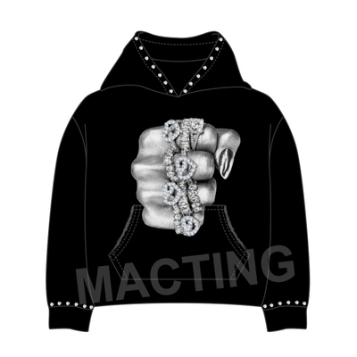 kaufen Gestalte dein Markenlogo Streetwear 100% Baumwolle 500 GSM Schwergewicht Boxy Cropped Strass Hoodie Custom online manufacture