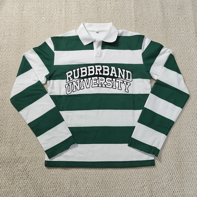 kaufen Herren-T-Shirt mit Knopfleiste, Kragen, schwerer Baumwolle, Print, Aufnäher, Stickerei, langärmliges Rugby-Shirt, Poloshirt für Herren online manufacture