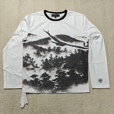 kaufen Individueller Grafikdruck Crewneck Drop Shoulder Oversized Heavyweight 100% Baumwolle Langarm-T-Shirt Herren online manufacture