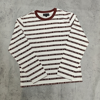 kaufen Straßenbekleidung von hoher Qualität 100% Baumwolle DTG-Druck Ringer Loose Oversized Crewneck gestreiftes T-Shirt mit langem Ärmel Mann online manufacture